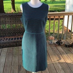 Talbots Tailored Striped Sleeveless Career Dress